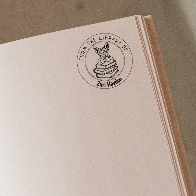 Oriental Short Hair Cat,Book From the Library Of   Rubber Stamp (Creator Uploaded)