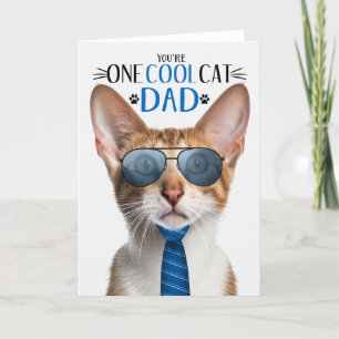 Oriental Shorthair Tabby Father's Day One Cool Cat Holiday Card