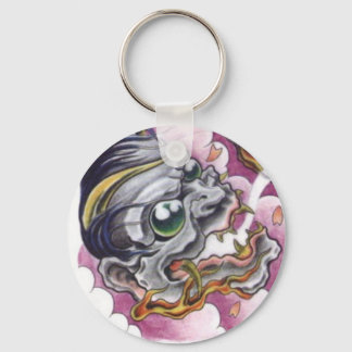 oriental skull demon tattoo key ring