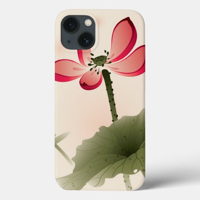 Oriental style Lotus Case-Mate iPhone Case (Back)