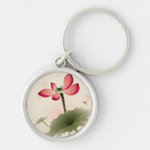 Oriental style Lotus Key Ring
