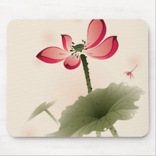 Oriental style Lotus Mouse Pad