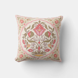 Oriental style ornate floral design cushion