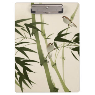 Oriental style painting, bamboo branches clipboard