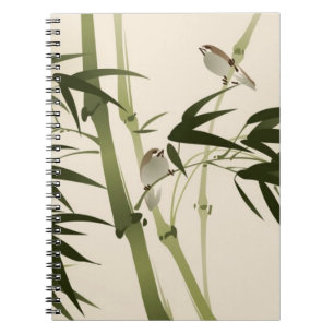Oriental style painting, bamboo branches notebook