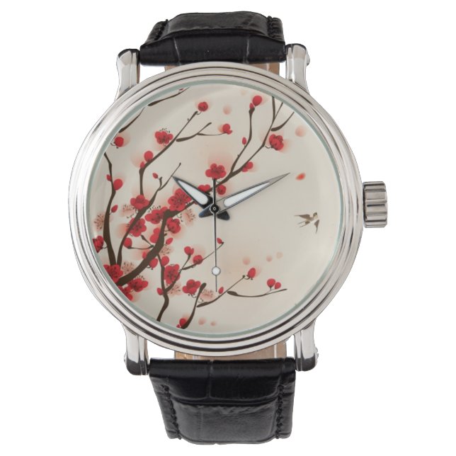 Oriental style painting, plum blossom in spring 2 watch (Front)