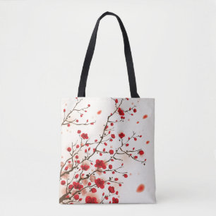 Oriental style painting, plum blossom in spring tote bag