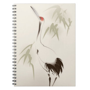 Oriental style painting, Red-crowned Crane Notebook