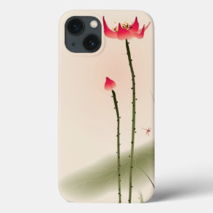 Oriental style painting, tall Lotus iPhone 13 Case