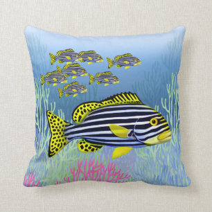 Oriental Sweetlips Reef Fish Pillow