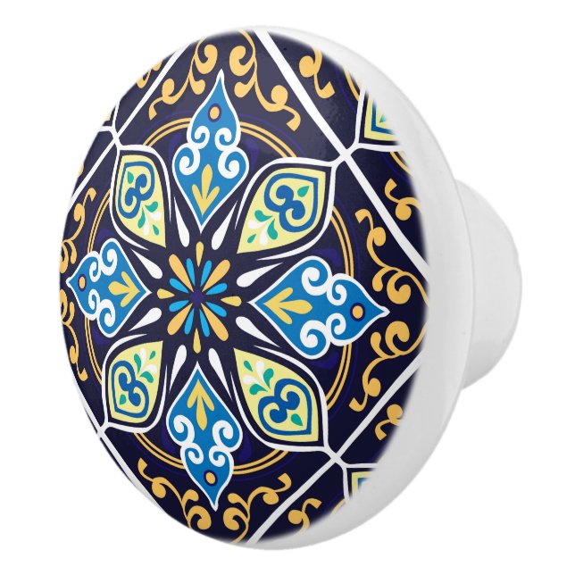 💙💛Oriental tiles, Azulejos  Ceramic Knob (Right)