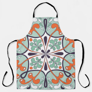 Oriental traditional floral ornament, Moroccan til Apron