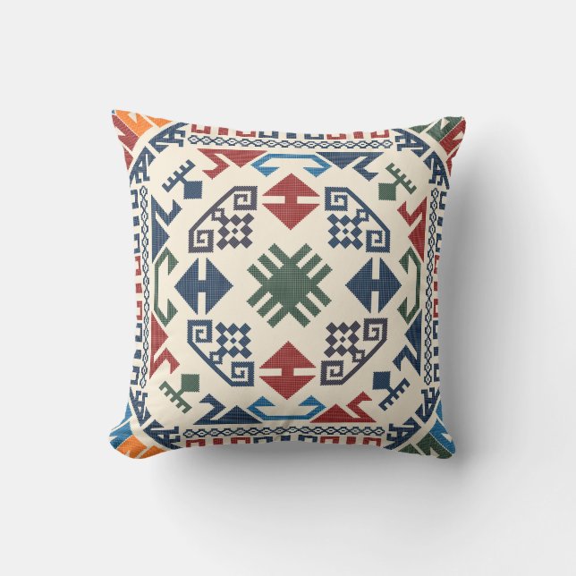 Oriental Traditional Turkish Kilim Patterns Cushion (Front)
