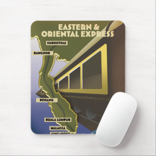 Oriental train travel poster mouse pad