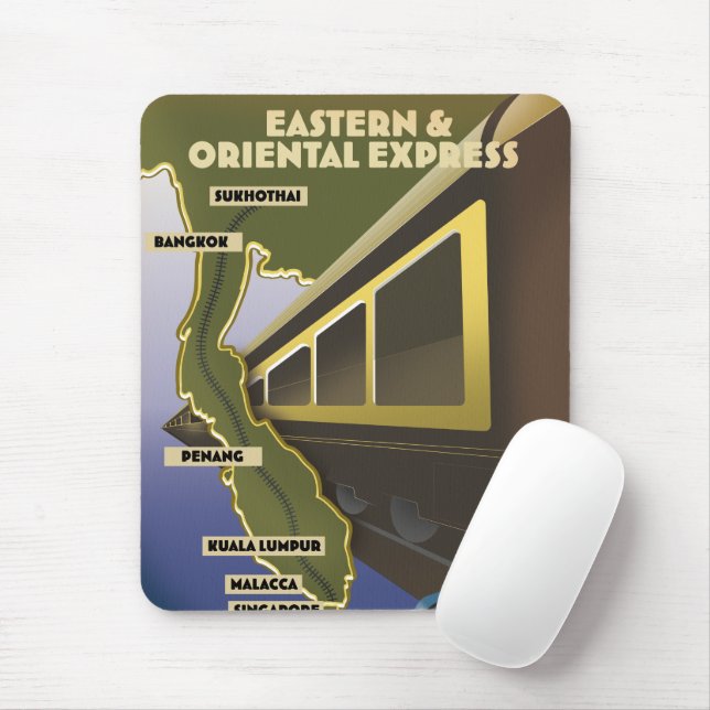 Oriental train travel poster mouse pad (With Mouse)
