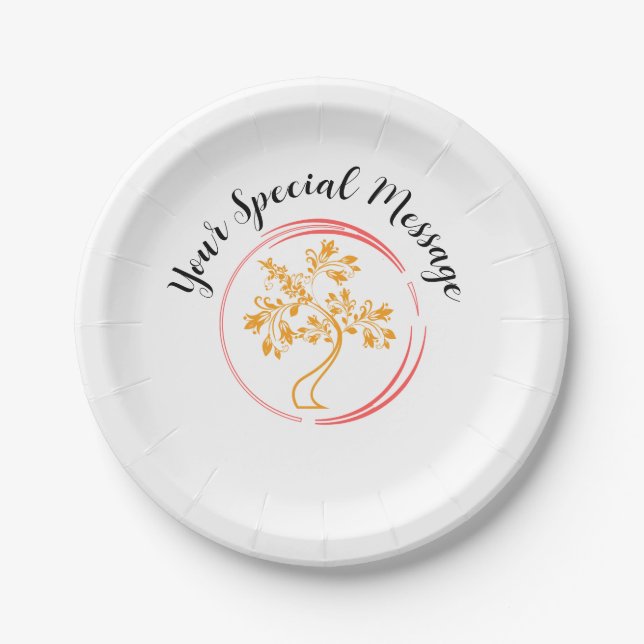 Oriental Tree of Life Survivor Party Paper Plate (Front)