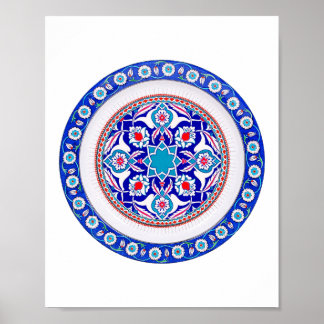 Oriental Turkish Art in Blue Poster