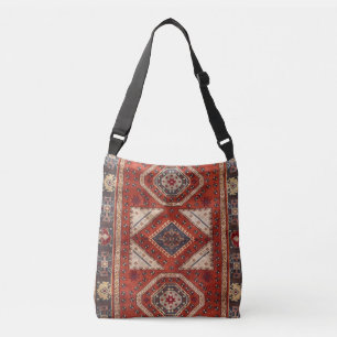 Oriental Turkish Persian Carpet Red Crossbody Bag