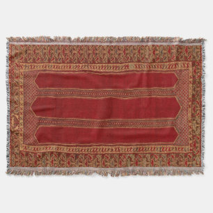 Oriental Turkish Persian Carpet Red Throw Blanket
