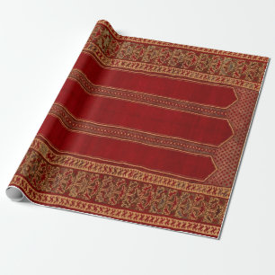 Oriental Turkish Persian Carpet Red  Wrapping Paper