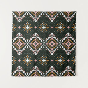 Oriental vintage damask pattern. Talavera pottery. Tapestry