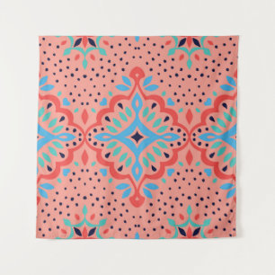 Oriental Vintage damask pattern. Talavera pottery. Tapestry