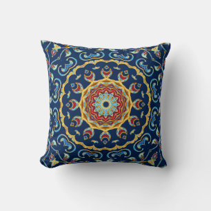 Oriental Watercolor Floral Mandala Carpet Cushion