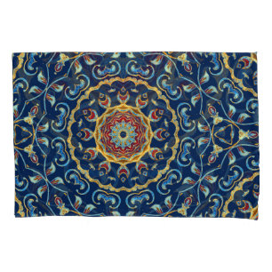 Oriental Watercolor Floral Mandala Carpet Pillowcase