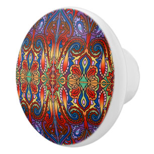 Oriental Watercolor Pattern I + your ideas Ceramic Knob