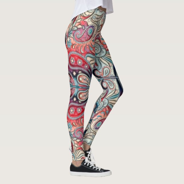 Oriental Watercolor Pattern II + your ideas Leggings (Right)
