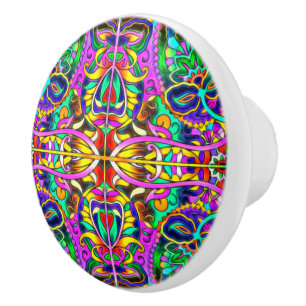 Oriental Watercolor Pattern III + your ideas Ceramic Knob