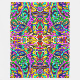 Oriental Watercolor Pattern III + your ideas Fleece Blanket