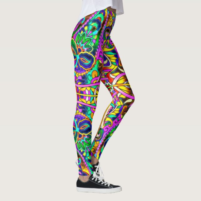 Oriental Watercolor Pattern III + your ideas Leggings (Right)