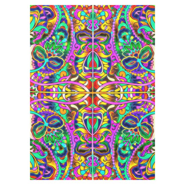 Oriental Watercolor Pattern III + your ideas Tablecloth (Front)