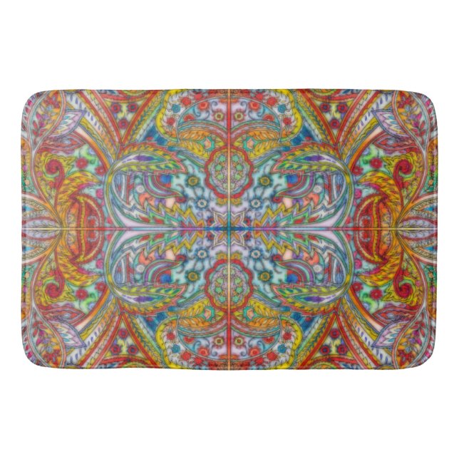 Oriental Watercolor Pattern IV + your ideas Bath Mat (Front)