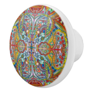 Oriental Watercolor Pattern IV + your ideas Ceramic Knob