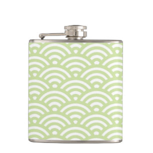 Oriental wave background hip flask