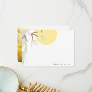 Oriental Yellow Sunrise Bamboo Wedding Thank You