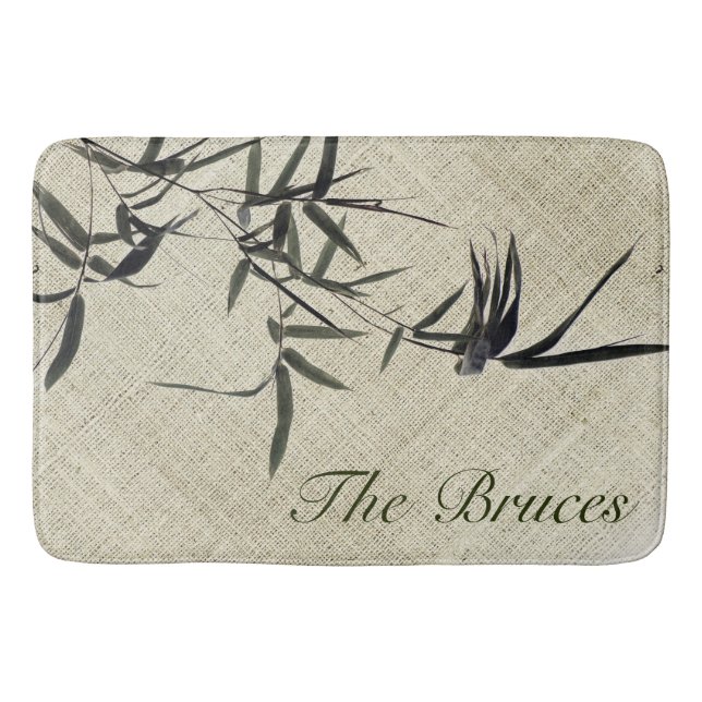Oriental Zen Accent Bamboo Personalised Bath Mat (Front)