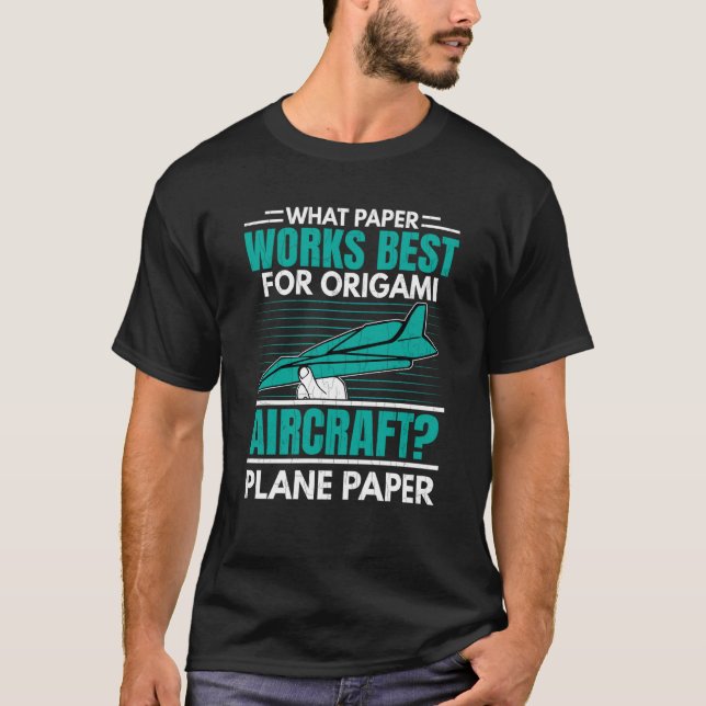Origami Aircraft Fun Aerospace Engineer Engineerin T-Shirt (Front)