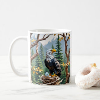 Origami American Eagle Sitting On Its Nest Coffee Mug