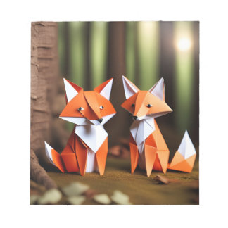 Origami Art - Duo of Wilderness: Foxes Notepad