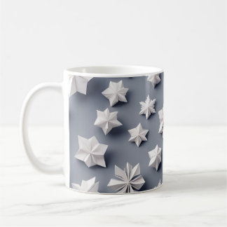 Origami Art - Frozen Elegance:Dazzling Snowflakes Coffee Mug