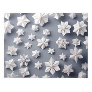 Origami Art - Frozen Elegance: Dazzling Snowflakes Notepad