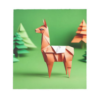 Origami Art - Grazing Harmony: Serene Llama's Notepad