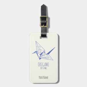 Origami Art Japanese Folding Art Retro Crane Luggage Tag