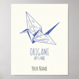 Origami Art Traditional crane Poster