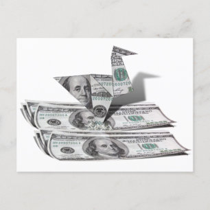 Origami Bird from 100 Dollar Bill Postcard