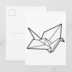 Origami bird postcard