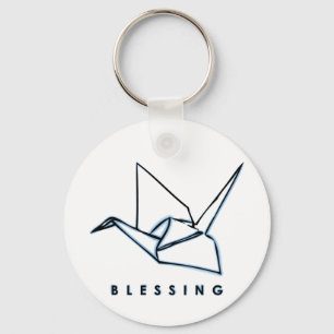 Origami Blessing Paper Crane Keychain